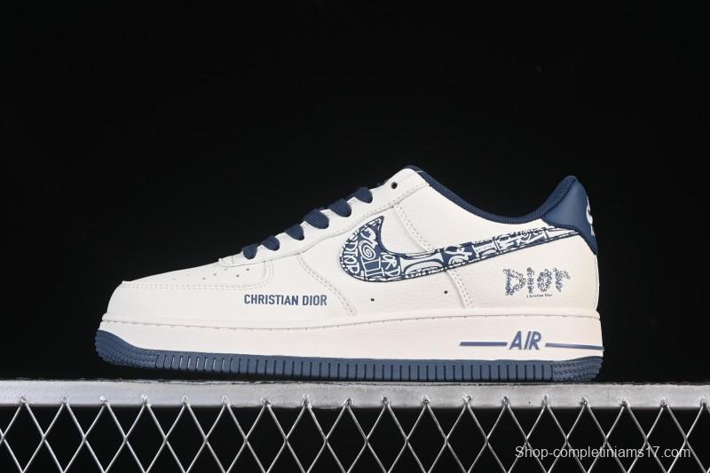 Nike Air Force 1 '07 Low Dior Collaboration Milan Embroidery Low-Top Casual Sneakers - XD2588-608