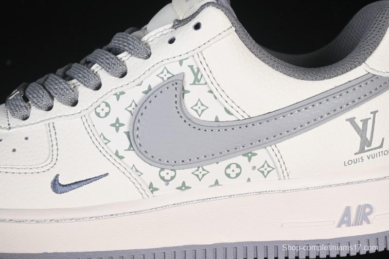 Nike Air Force 1 '07 Low LV Collaboration Printed Beige Swoosh Casual Low-Top Sneakers - HH7518-079