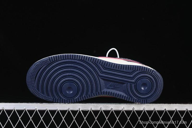 Nike Air Force 1 '07 Low Supreme Collaboration White Blue Wine Red Casual Sneakers - YF9511-801