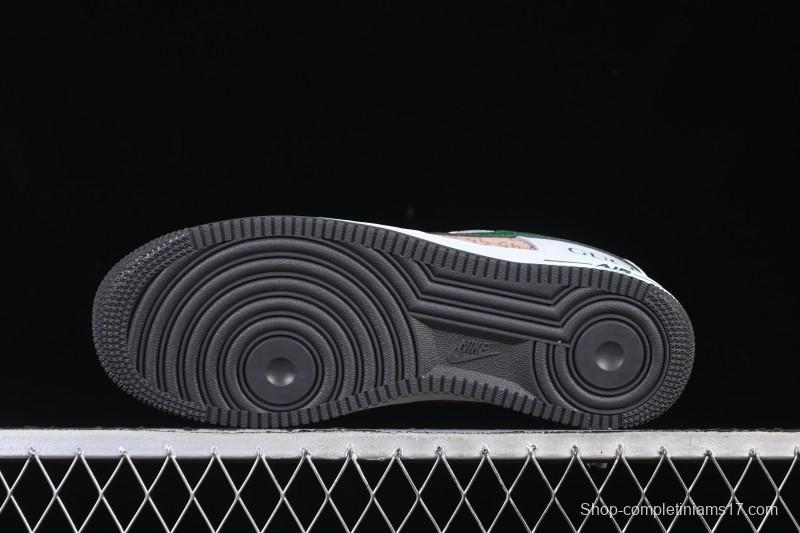 Nike Air Force 1 '07 Low Gucci Collaboration Pattern Grass Green Casual Sneakers - AH8462-004