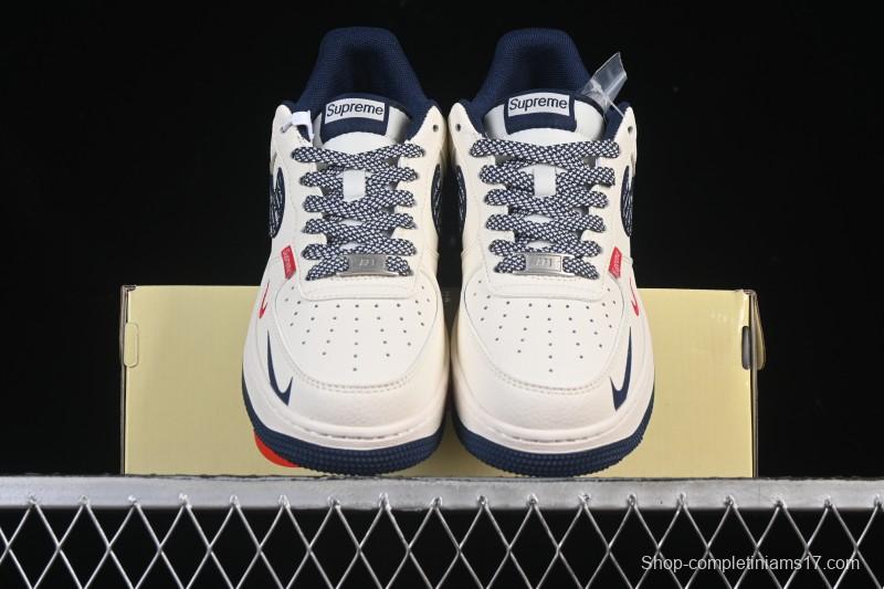 Nike Air Force 1'07 Low Collaboration Beige Camouflage Red Blue Hook Casual Skate Shoes - XD2588-609