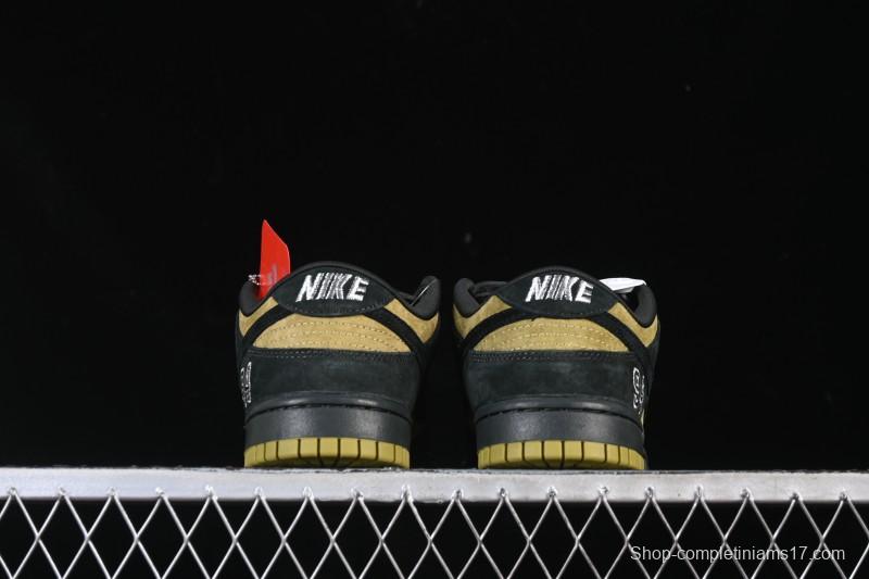 Nike Supreme Dunk SB Dunk Low Brown Yellow Casual Skate Shoes - HQ8487-300