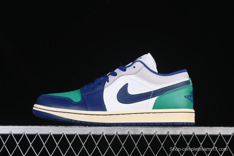Nike Air Jordan 1 Low AJ1 Blue Green Colorway Low-Top Casual Skate Shoes - 553558-147