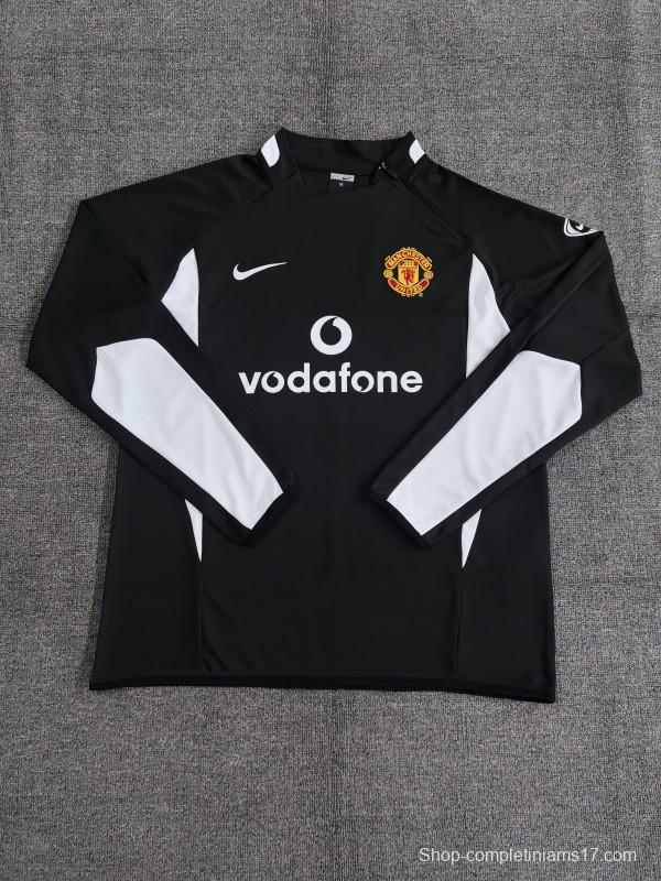 Retro 02/03 Manchester United Black Half Zipper Jacket