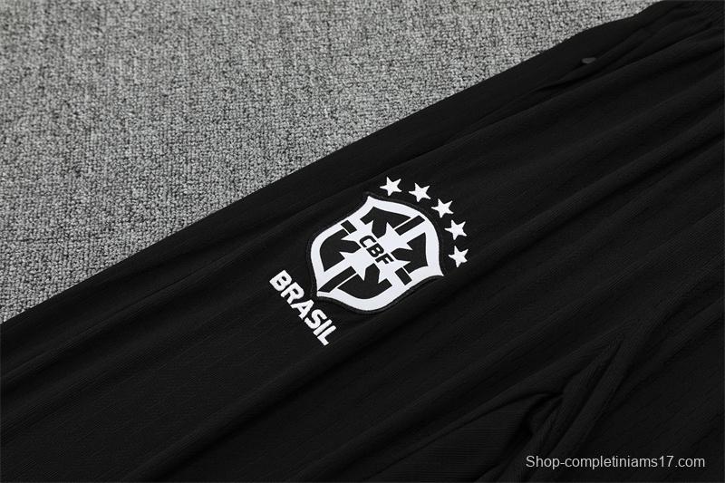 Player Version 25/26 Brazil Yellow Half Zipper Jacket+Long Pants