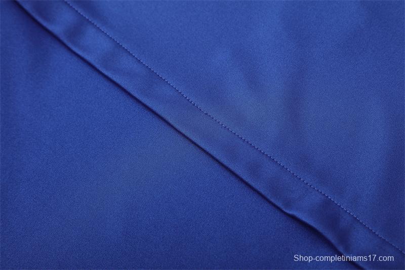 2002 Brazil Color Blue Half Zipper Jacket+Long Pants