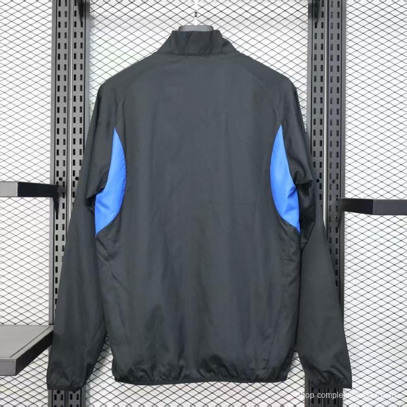 25/26 Manchester United Black Windbreaker (with Inner Lining)