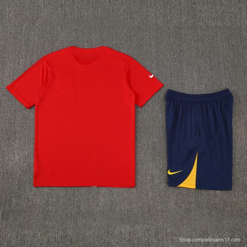 25/26 Atletico Madrid Red/White Stripe Short Sleeve+Shorts