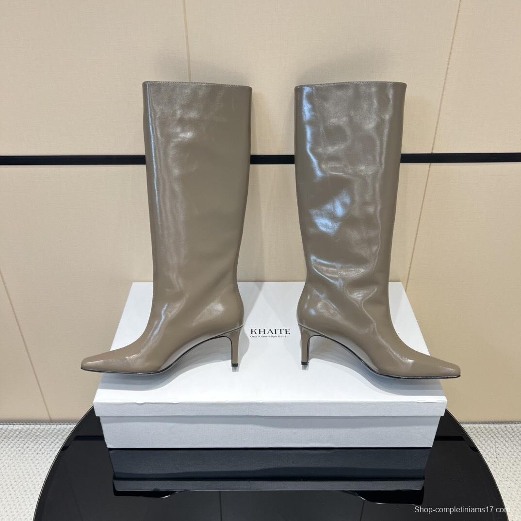 Khaite 2025/SS Square Toe Slip-On High Boots - KFY00490