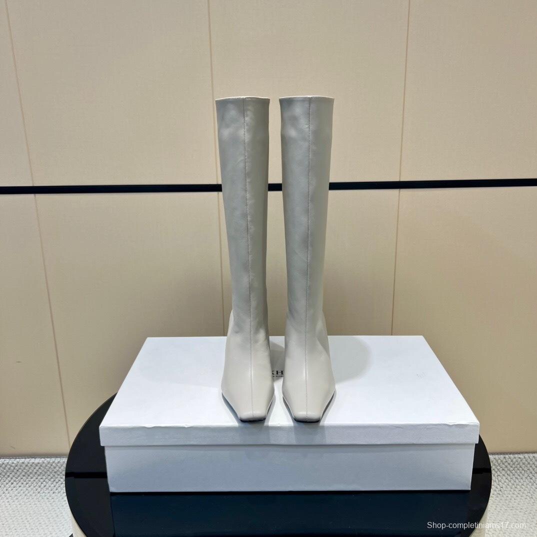 Khaite 2025 SS Square Toe Slip-On High Boots - KFY00490