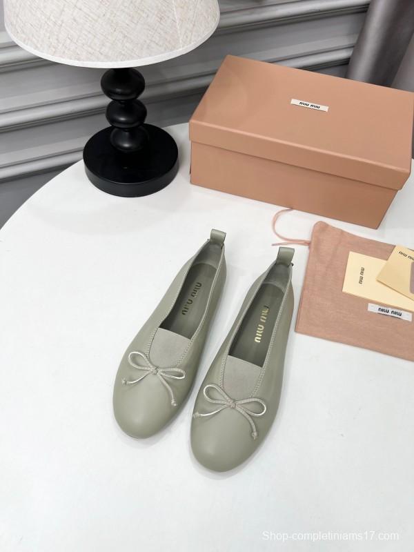Miu Miu Ballet Flats Bow Mary Jane Shoes - LY00260