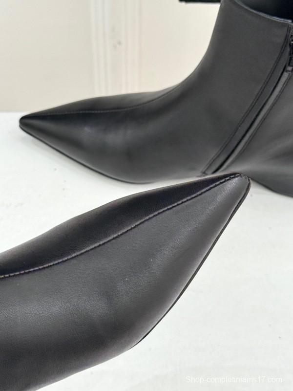 Khaite Retro Pointed Toe Height Increasing Ankle Boots - KFY00390