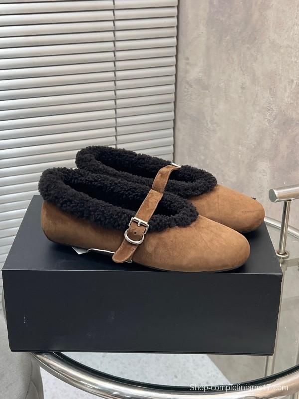 Alaia Fall/Winter 2025 Wool Mary Jane Ballet Flats - KFY00310