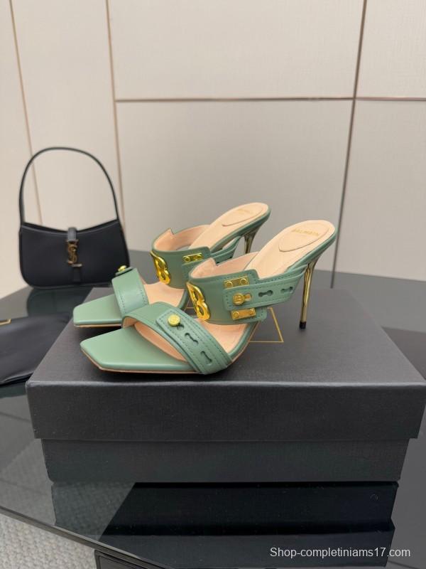 Balmain 2025 SS Metal Heel High Heel Sandals - KFY00320
