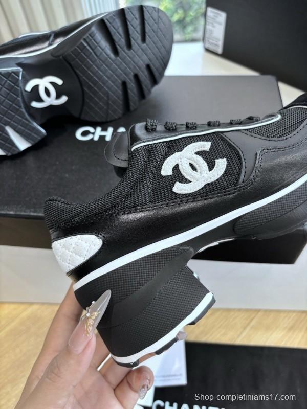 Chanel 2025 SS New Arrival High-Heel Two-Tone Casual Sneakers - KFY00320