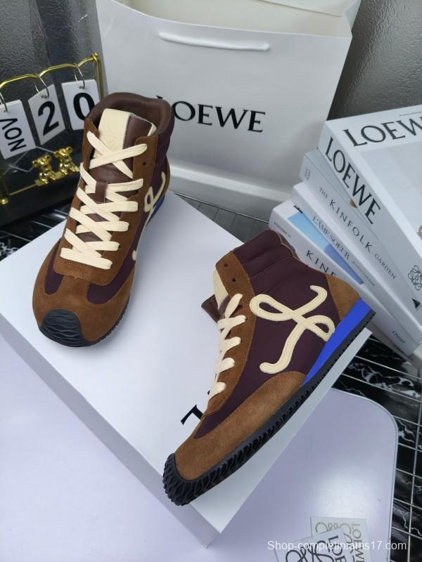 LOEWE High-Top German Training Sneakers Retro Fashion Casual White Shoes - LY00330