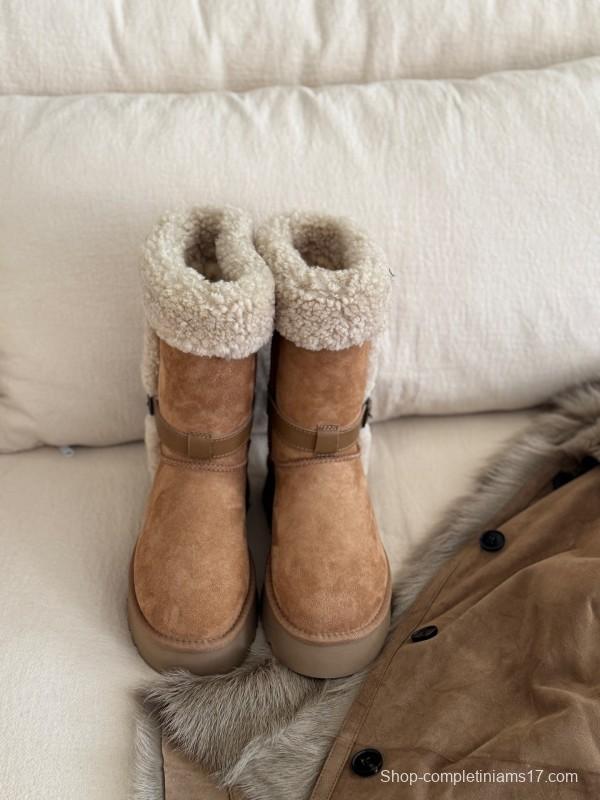 Adidas Curly Fur Thick Sole Little Knight Boots - AS00370