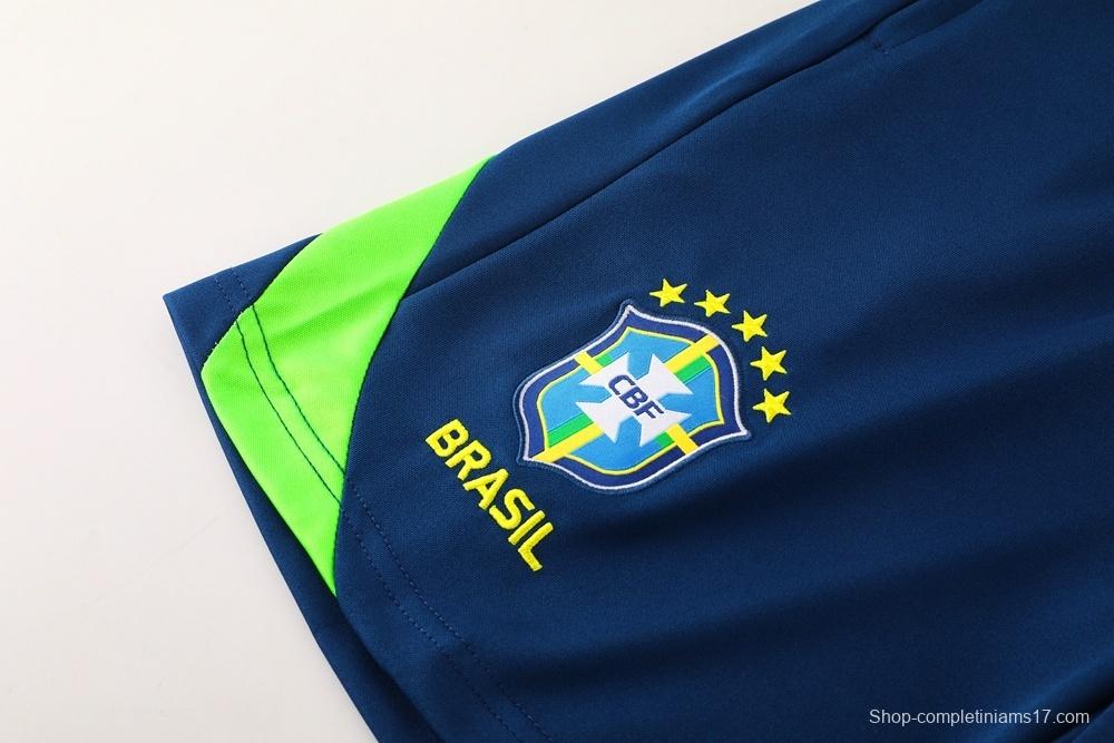 2025 Brazil Lake Green Short Sleeve+Soccer Shorts
