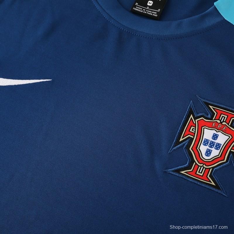 2025 Portugal Royal Blue Short Sleeve+Soccer Shorts