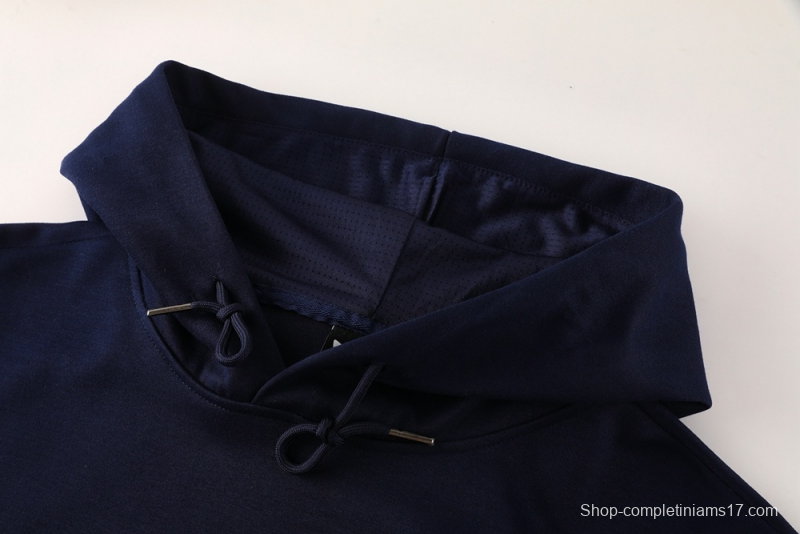 25/26 Real Madrid Royal Blue Half Zipper Jacket+Long Pants S-2XL