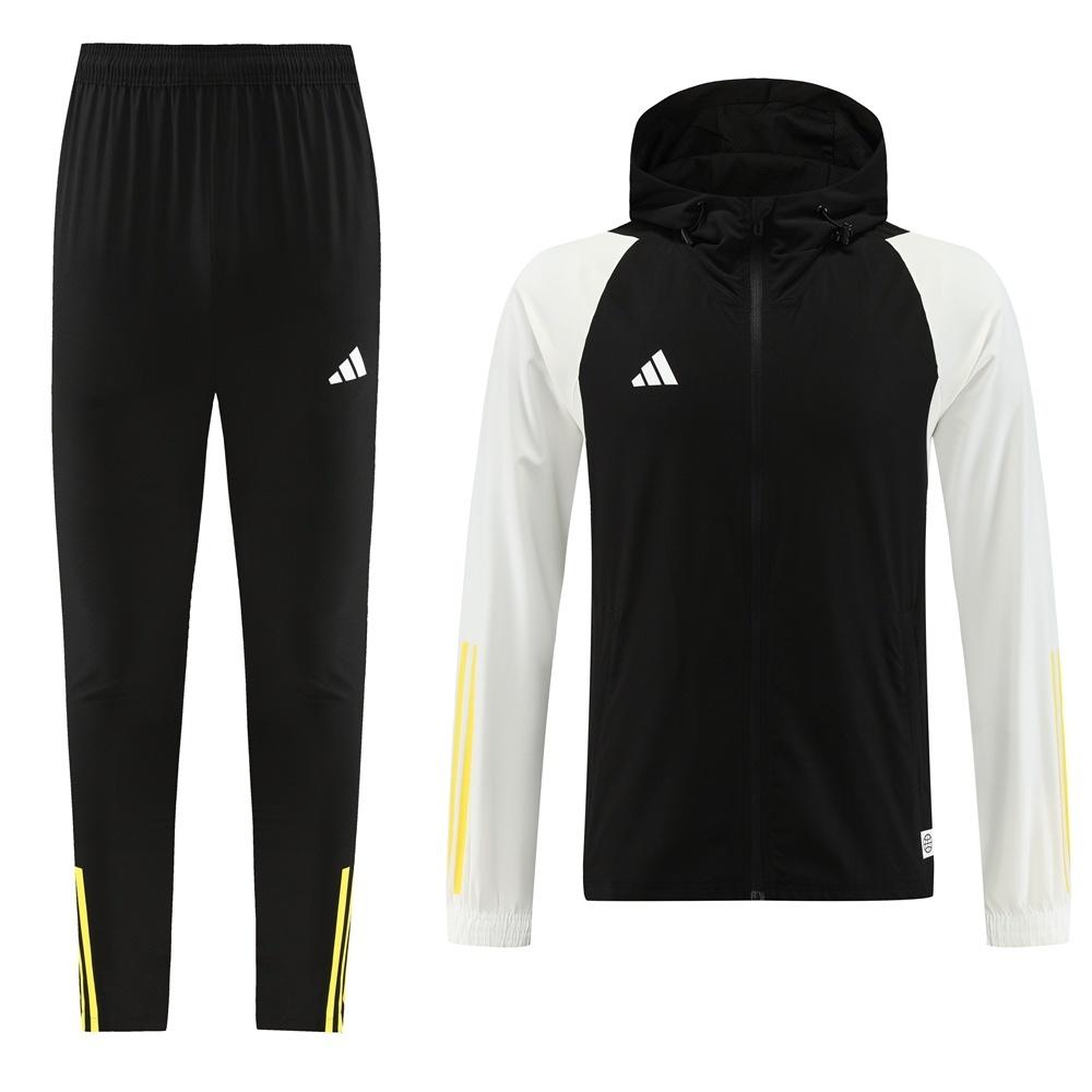2025 Adidas Black White Half Zipper Jacket+Long Pants S-2XL