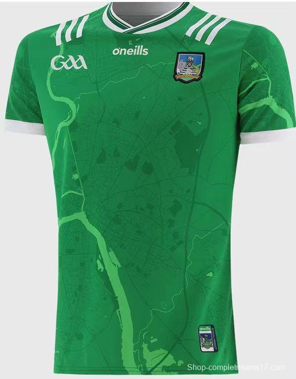25/26 Limerick GAA Green with River Shannon Map Pattern Home Jersey
