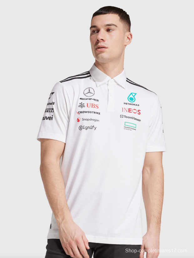 2026 F1 Mercedes-AMG Petronas F1 Team White Polo Shirt