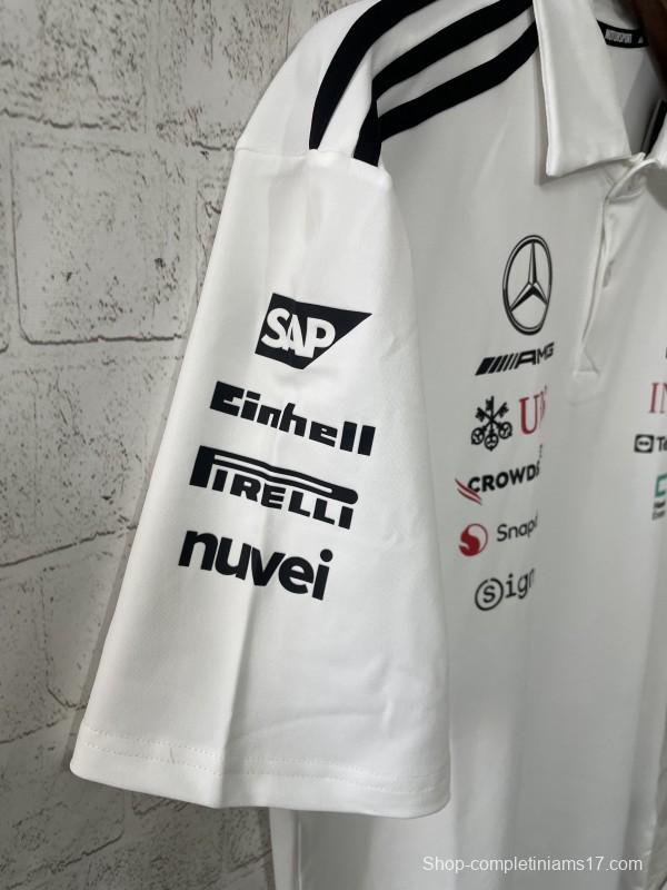 2026 F1 Mercedes-AMG Petronas F1 Team White Polo Shirt