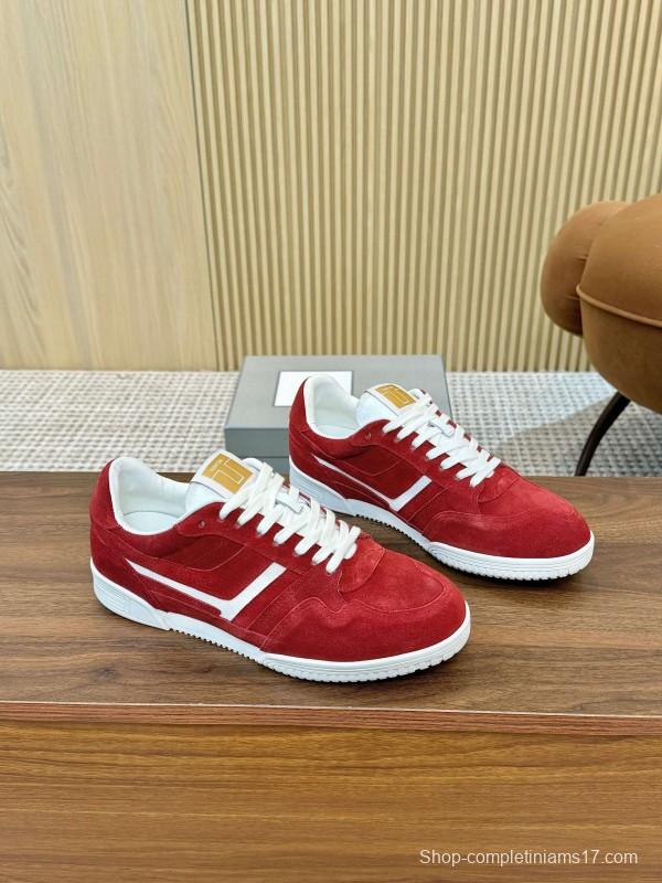 Tom Ford 2025 SS Casual Sneakers with Classic Color Blocking and Imported Leather Insole - AS00350