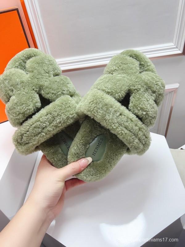 H Erijus Shoes 2025 Spring Summer Collection Genuine Fur Slippers - LY00270