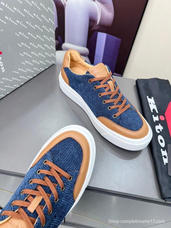 Kiton 2025/SS Tie-Detail Old Money Style Casual Men's Shoes - KFY00320