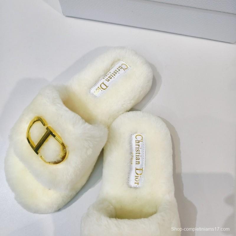 Dior Metal Buckle Wool Slippers Collection - LY00280