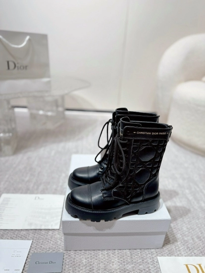 DIOR CHRONO Embroidered Motorcycle Ankle Boots - LY00390
