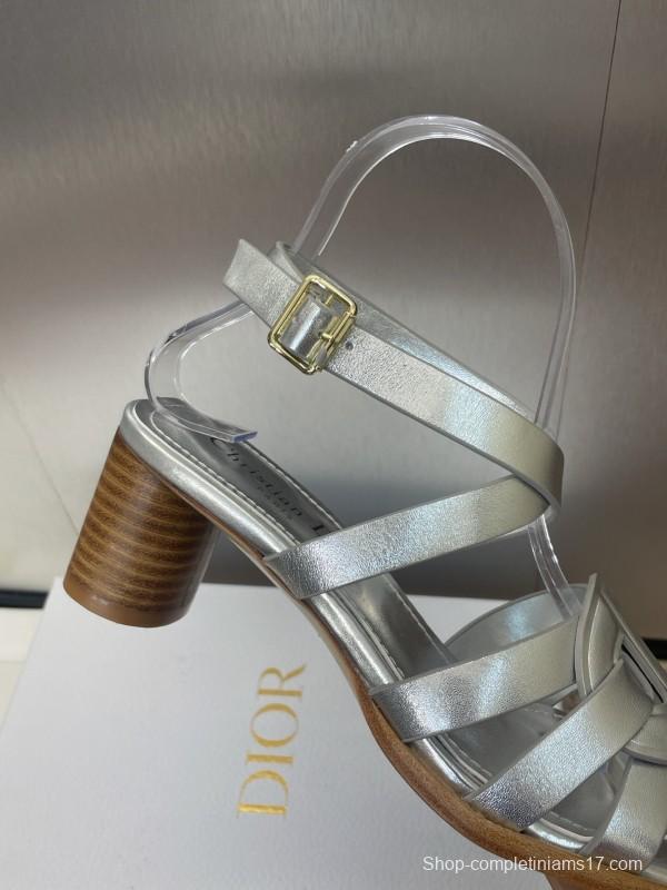 Dior D-Club Jelly Color Hollow Layered Cross Strap Mid Heel Women Shoes - KFY00290