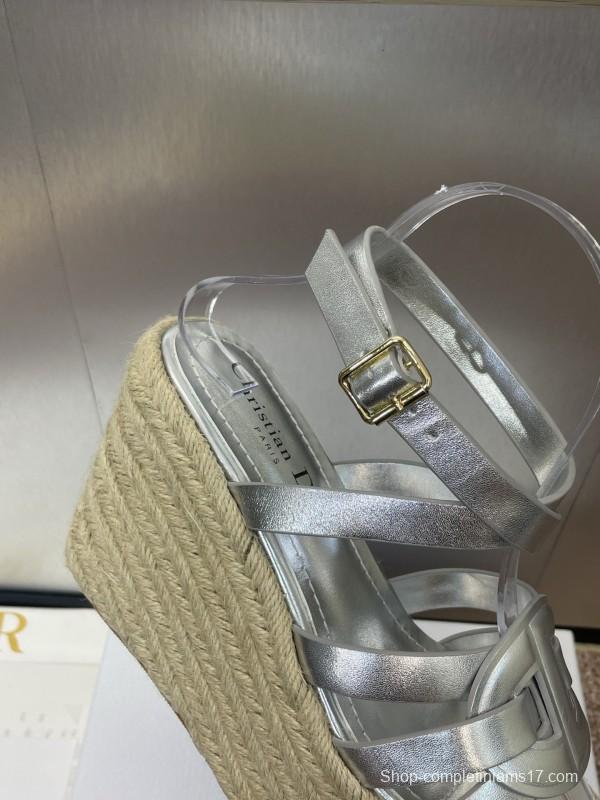 Dior D-Club Jelly Color Hollow Layered Cross Strap Platform High Heel Women's Shoes - KFY00290