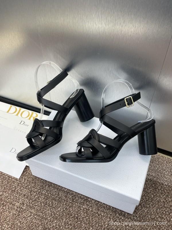 Dior D-Club Jelly Color Hollow Layered Cross Strap High Heel Women's Shoes - KFY00290