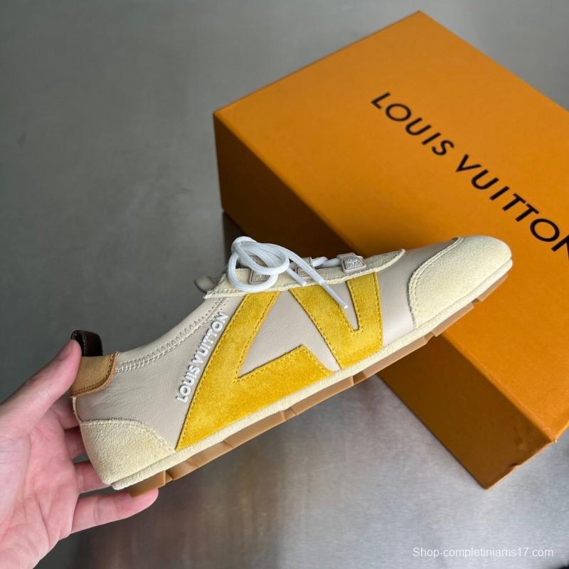 Lv Sneakerina 2025 SS Ballet Round Toe Lace-Up Low Top Lifestyle Casual Shoes - YC