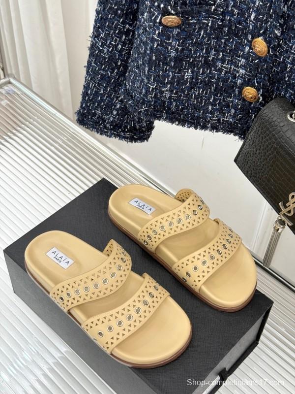 ALAIA 2025 SS Hollow-Out Casual Sandals - KFY00260