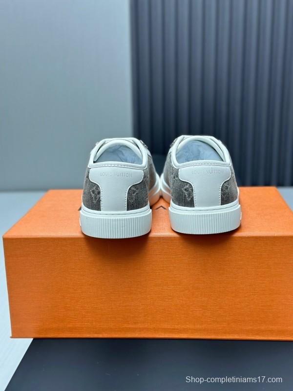 Louis Vuitton Time Out Series Monogram Animal Print Casual White Sneakers - Time Out