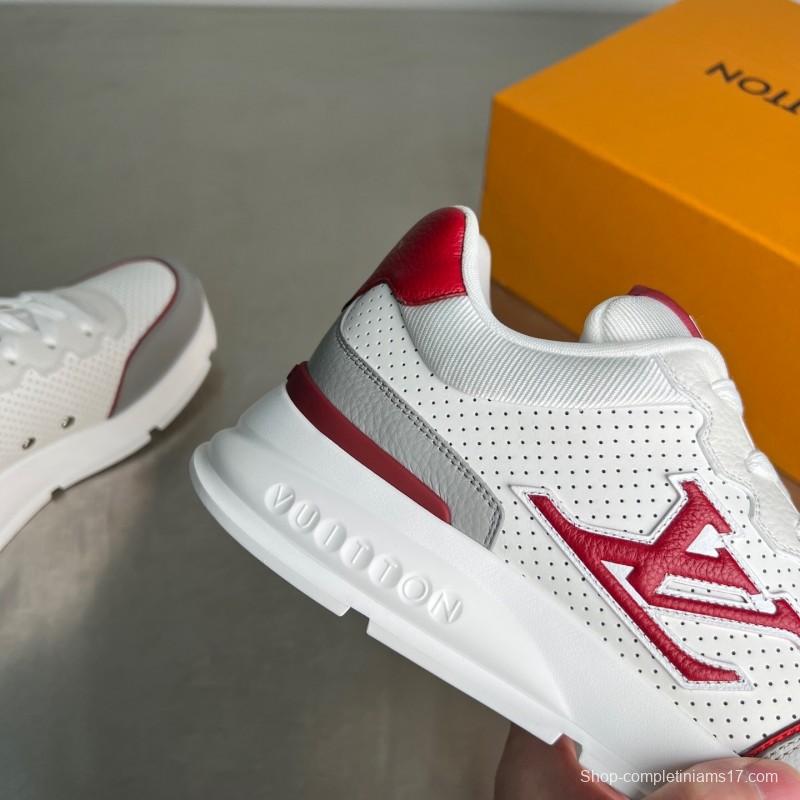 Lv Classic Leather Round Toe Lace-Up Low Top Casual Shoes for Men - YC