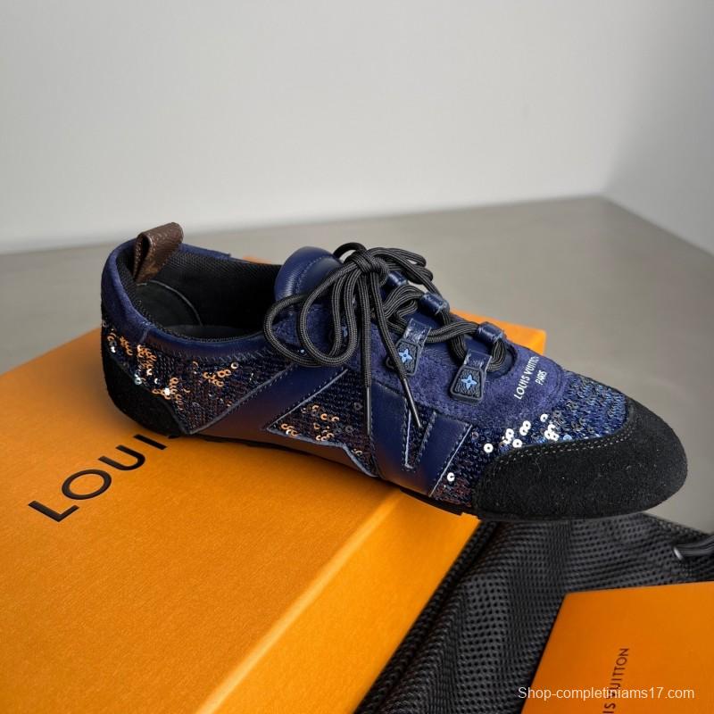 L v Sneakerina 2025/SS Ballet Round Toe Lace-Up Low Top Casual Lifestyle Shoes - YC