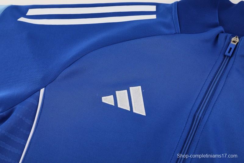 2025 Adidas Colorful Blue Full Zipper Jacket+Long Pants