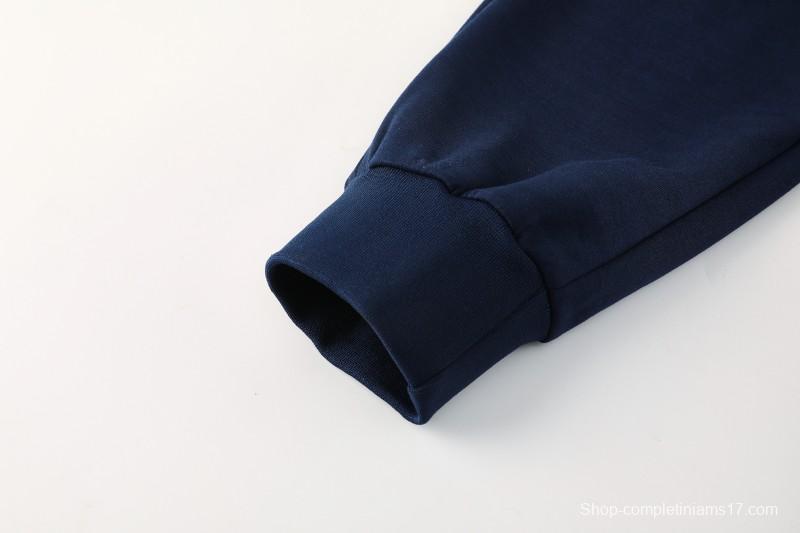 25/26 Barcelona 01 Royal Blue Hoodie Full Zipper Jacket+Long Pants