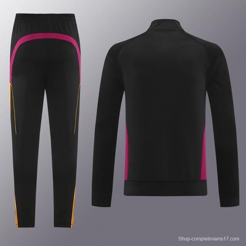 25/26 Roma Black Full Zipper Jacket+Long Pants