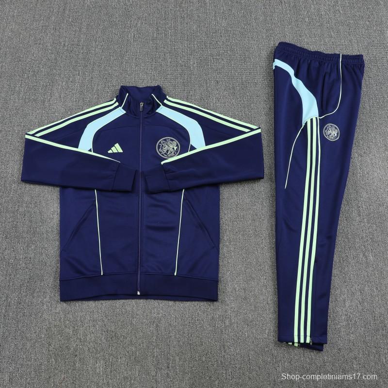 25/26 Ajax Amsterdam Navy Blue Full zipper Jacket Tracksuit+ long pants