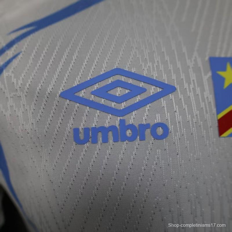 Player Version 2026 DR Congo Third White Blue Geometric Jersey