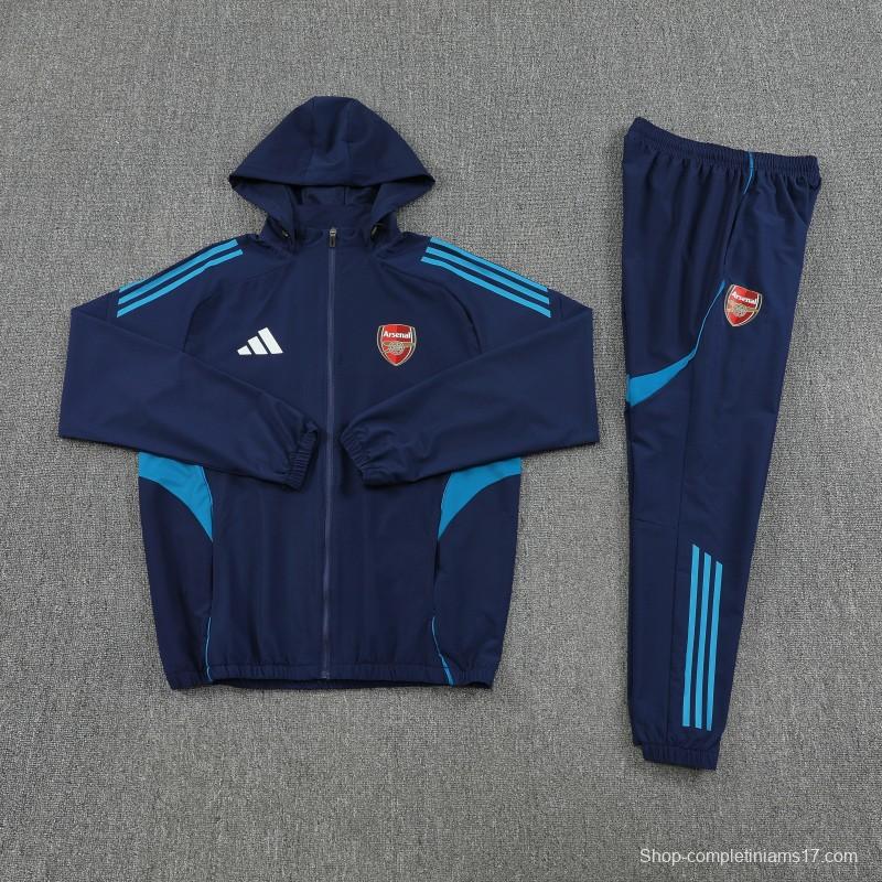 25/26 Arsenal Navy Blue Full zipper Jacket Tracksuit+ long pants