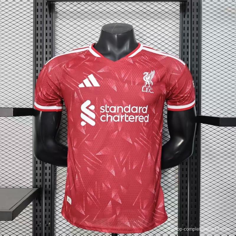 25/26 Player Version  Liverpool Home Red Abstract Pattern Jersey