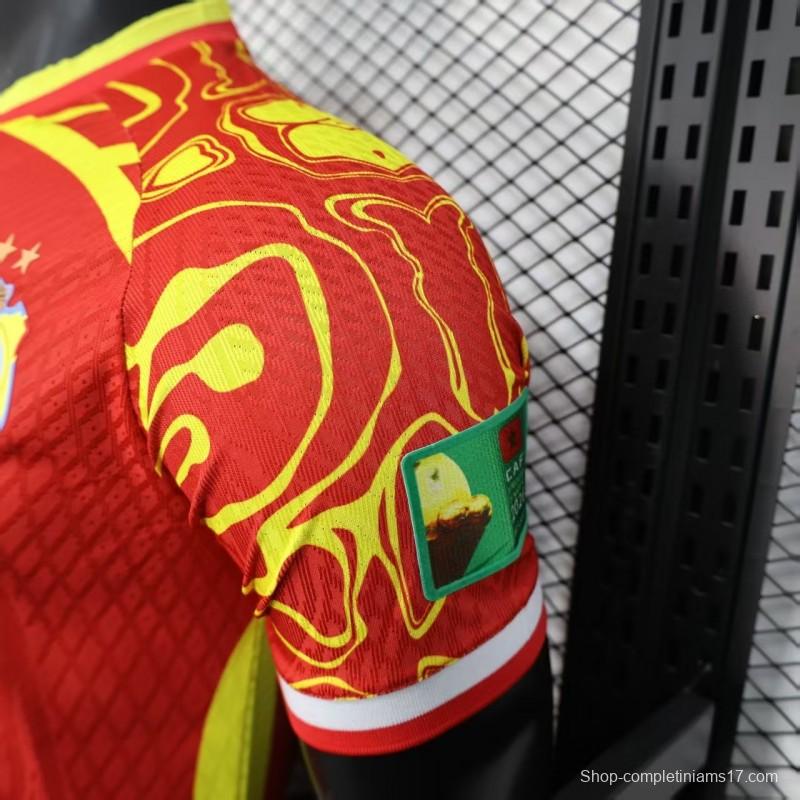 Player Version 2026 DR Congo Away Red Yellow Flame Jersey