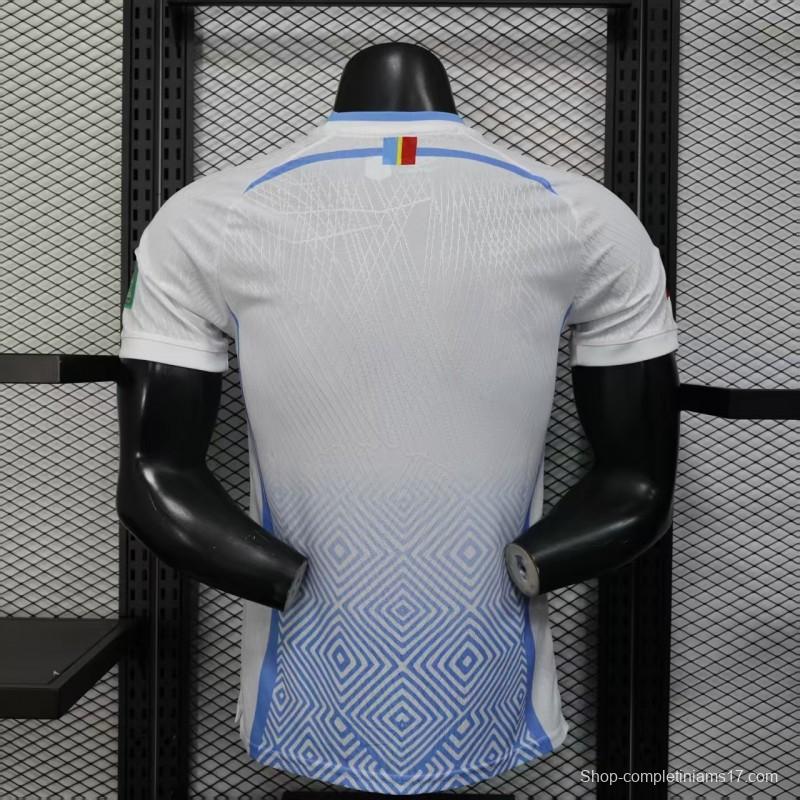 Player Version 2026 DR Congo Third White Blue Geometric Jersey
